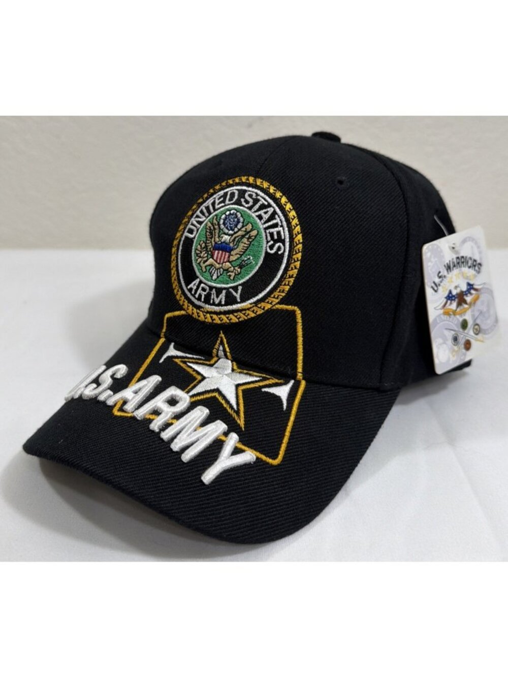 Black Strapback US Army Embroidered Adjustable Ball Cap Hat